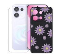 AQGGIIXY Funda Negra Estampado y Vidrio para OPPO Reno 16 Pro - XT41