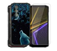 AQGGIIXY Funda Negra y Vidrio para Doogee Blade 20 Plus - W1 | 5.60". Silicona suave antideslizante + vidrio dureza 9H, bordes elevados, anti rayones, protección completa.