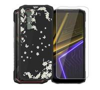 AQGGIIXY Funda Negra y Vidrio para Doogee Blade 20 Plus - WM91 | 5.60". Silicona suave antideslizante + vidrio dureza 9H, bordes elevados, anti rayones, protección completa.