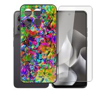 AQGGIIXY Funda Negra y Vidrio para Motorola Moto G37 - XT117 | 6.67". Silicona suave antideslizante + vidrio dureza 9H, bordes elevados, anti rayones, protección completa.