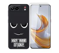 AQGGIIXY Funda Negra y Vidrio para Nubia Air Pro - DUO6