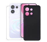 AQGGIIXY Funda Negra y Vidrio para OPPO Reno 16 Pro - Black
