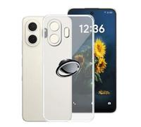 AQGGIIXY Funda Transparente y Anillo para TCL NXTpaper 70 | 6.90". Anti amarillamiento, anillo metálico rotativo, sujeción segura, anti caídas, reposa manos libre.
