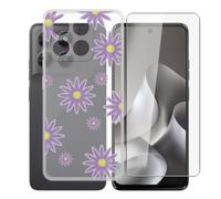 AQGGIIXY Funda Transparente y Vidrio para Motorola Moto G37 - XT41 | 6.67". Anti amarillamiento + vidrio dureza 9H, silicona flexible, sin burbujas, protección total.