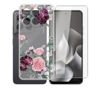 AQGGIIXY Funda Transparente y Vidrio para Motorola Moto G37 - YQ12 | 6.67". Anti amarillamiento + vidrio dureza 9H, silicona flexible, sin burbujas, protección total.
