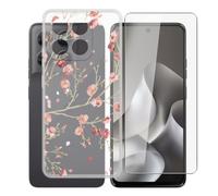 AQGGIIXY Funda Transparente y Vidrio para Motorola Moto G47 - WM84 | 6.67". Anti amarillamiento + vidrio dureza 9H, silicona flexible, sin burbujas, protección total.
