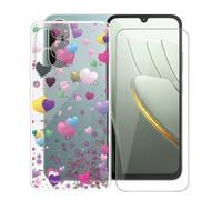 AQGGIIXY Funda Transparente y Vidrio para Xiaomi Poco C81 Pro - YQ29 | 6.88". Anti amarillamiento + vidrio dureza 9H, silicona flexible, sin burbujas, protección total.