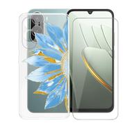 AQGGIIXY Funda Transparente y Vidrio para Xiaomi Poco C81 - W19 | 6.88". Anti amarillamiento + vidrio dureza 9H, silicona flexible, sin burbujas, protección total.