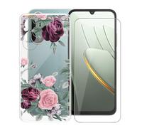 AQGGIIXY Funda Transparente y Vidrio para Xiaomi Poco C81 - YQ12 | 6.88". Anti amarillamiento + vidrio dureza 9H, silicona flexible, sin burbujas, protección total.