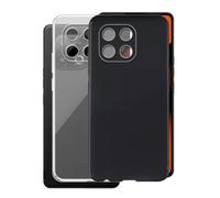 AQGGIIXY Pack 2 Fundas para Gigaset GS6 Pro Transparente y Negra | 6.67". Silicona suave, antideslizante, bordes elevados, esquinas reforzadas, anti golpes, agarre seguro, protección diaria.