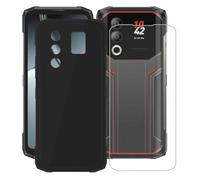 AQGGIIXY para Doogee Blade20 Ultra (6.60") Funda + Cristal Templado, Case Caso Negro Suave Silicona Cover TPU Carcasa Vidrio Templado Protector para Doogee Blade20 Ultra - Black