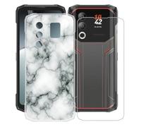 AQGGIIXY para Doogee Blade20 Ultra Funda + Protectores de Pantalla de Vidrio Templado, Transparente Suave Silicona TPU Case Anti-Rasguño Protectora Carcasa para - Marble