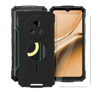AQGGIIXY Para Doogee Fire 7 Pro Funda + Protectores de Pantalla de Vidrio Templado, Nero Suave Silicona TPU Case Anti-Rasguño Protectora Carcasa para Doogee Fire 7 Pro (6.60") - Black