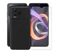 AQGGIIXY Para Doogee Note 56 Plus Funda + Protectores de Pantalla de Vidrio Templado, Nero Suave Silicona TPU Case Anti-Rasguño Protectora Carcasa para Doogee Note 56 Plus (6.56") - Black