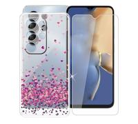 AQGGIIXY para Doogee Note 56X Pro Funda + Protectores de Pantalla de Vidrio Templado, Transparente Suave Silicona TPU Case Anti-Rasguño Protectora Carcasa para Doogee Note 56X Pro (6.56") - Love
