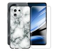 AQGGIIXY Para Doogee Note 59 Pro+ Funda + Protectores de Pantalla de Vidrio Templado, Nero Suave Silicona TPU Case Anti-Rasguño Protectora Carcasa para Doogee Note 59 Pro+ (6.75") - Marble