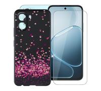 AQGGIIXY Para OPPO A6x 4G Funda + Protectores de Pantalla de Vidrio Templado, Nero Suave Silicona TPU Case Anti-Rasguño Protectora Carcasa para OPPO A6x 4G (6.75") - Love