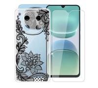 AQGGIIXY para Oscal Tiger 8 Funda + Protectores de Pantalla de Vidrio Templado, Transparente Suave Silicona TPU Case Anti-Rasguño Protectora Carcasa para Oscal Tiger 8 (6.88") - Flower