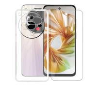 AQGGIIXY para ZTE Nubia Focus 2 5G Funda + Protectores de Pantalla de Vidrio Templado, Transparente Suave Silicona TPU Case Anti-Rasguño Protectora Carcasa para ZTE Nubia Focus 2 5G (6.70") - Clear