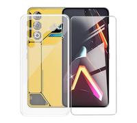 AQGGIIXY para ZTE Nubia Neo 3 GT (6.80") Funda + 1 Piezas Vidrio Templado Película, Transparente Anti-Arañazo Suave Silicona TPU Carcasa y Cristal Templado para ZTE Nubia Neo 3 GT - Clear