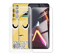 AQGGIIXY para ZTE Nubia Neo 3 GT Funda + Protectores de Pantalla de Vidrio Templado, Transparente Suave Silicona TPU Case Anti-Rasguño Protectora Carcasa para ZTE Nubia Neo 3 GT (6.80") - Eyes