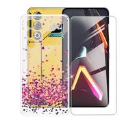 AQGGIIXY para ZTE Nubia Neo 3 GT Funda + Protectores de Pantalla de Vidrio Templado, Transparente Suave Silicona TPU Case Anti-Rasguño Protectora Carcasa para ZTE Nubia Neo 3 GT (6.80") - Love