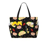 AQHNBM Bolsa de playa grande impermeable con estampado de martes para mujer, a prueba de arena, con cremallera, para viajes, vacaciones, piscina
