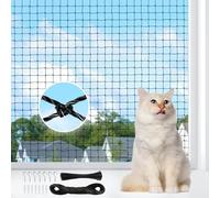 AQhui Red para Gatos Terraza, Malla para Gatos 3x4m, Malla Protectora Balcon Sin Taladro, Redes Seguridad Gato Reforzada con Alambre de Metalica Adecuado Ventanas, Pasillos y Claraboyas