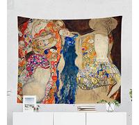 AQHYCJT Gustav Klimt Pintura Al Óleo Tapiz Colgante De Pared Estera De Playa Bohemia Manta De Poliéster Estera De Yoga Hogar Dormitorio Arte Alfombra Decoración Del Hogar (Ancho) 230 × (alto) 180cm A