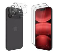 AQIANGHUI Protector Pantalla para iPhone 17Pro,Folia de protección de pantalla completa con dureza 9H, resistente a los golpes, rayos, resistente a las huellas digitales y sin burbujas,HD claro