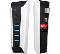 AQIDAP Hub para PS5, Extensor de Cargador USB de Alta Velocidad Compatible con Consola de Juegos PlayStation 5 con 4 USB + 1 Puerto de Carga USB + 1 Puerto Tipo C
