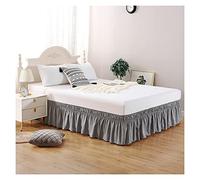 AQIGR Falda de Cama - Falda de Cama de poliéster elástico de caída de 30CM Falda de Cama con Volante Fácil Ajuste Cenefa (Color : #2, Size : 200x200+30cm)