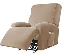 AQIGR Terciopelo Funda Sofa Relax 1 plaza/2/3 plazas Reclinable Elástico Funda De Sofá Espesar Electrico Sillón Relax Gatos Perros Niño Protector para Sofá (Color : #7, Size : 1 Person (4 Pieces))