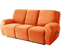AQIGR Terciopelo Funda Sofa Relax 1 plaza/2/3 plazas Reclinable Elástico Funda De Sofá Espesar Electrico Sillón Relax Gatos Perros Niño Protector para Sofá (Color : #12, Size : 3 People (8 Pieces))