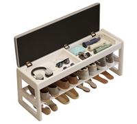 AQIMUELE Banco de almacenamiento de zapatos abatible con cojín, banco de zapatos de 3 niveles de madera, zapatero para puerta delantera, pasillo y dormitorio (blanco, 39.4 pulgadas)