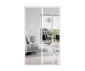 AQKaki Cortina Aislante Magnética 175x240cm, EVA Transparente Cortinas Termica Aislante Frio Cortina Puerta Aislamiento Termico Prueba Viento Impermeable Invierno para Sala Estar Cuarto Baño Balcón