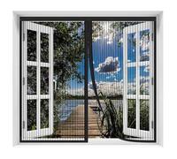 AQKaki Mosquitera Ventana Magnetica, 75x90cm Poliéster Mosquiteras para Ventanas Cierre Automático Antimosquitos Cortina Mosquiteras Magnética Fácil Instalación para Habitación Salón Ventanas