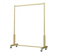 Aqkgtj Perchero de Ropa con Ruedas, Perchero Burro de Ropa rodante, riel de Ropa Resistente con Ruedas para Colgar Ropa, Carga 80 kg, Dorado (Color : Gold, Size : 80x40x165cm)