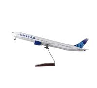 AQMUZE Escala 1:130 para Avión De Resina United Airlines Boeing B777 con Luces Y Base De Modelo Estático De Resina Fundida(No Light)