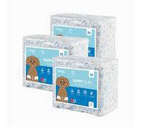 Aqpet Pañales higiénicos con Banda Braguita para Perros machos con Cierre Adhesivo Ajustable, antiolores, Desechables, Talla M, 550 x 220 mm, Paquete de 36 Unidades