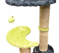 Aqpet Rascador de 86 cm de Cuerda de sisal con Doble Plataforma y túnel para el máximo Disfrute de tu Gato, Color Negro y Verde