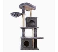 Aqpet Rascador XL de Torre de sisal y Tejido con casetas para el Descanso, 125 cm de Alto para el máximo Disfrute de su Gato, Color Gris