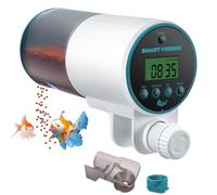 AQQA Alimentador automático de peces para acuario, 230 ml, alimentador automático de peces de gran capacidad con pantalla LCD, temporizador de 4/6/8/12/24/48 horas para vacaciones de 14 días