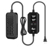 AQQA Calentador de acuario sumergible Betta de 100 W para tanque de peces | Pantalla digital dual, controlador de precisión más/menos, protector desmontable, alarma de zumbador