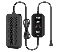 AQQA Calentador de acuario sumergible Betta de 200 W para tanque de peces | Pantalla digital dual, controlador de precisión más/menos, protector desmontable, alarma de zumbador
