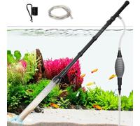 AQQA Limpiador de grava con sifón para peceras, aspiradora de flujo ajustable para acuarios con asa, cambio manual de agua y lavado de arena (AQ193-L)