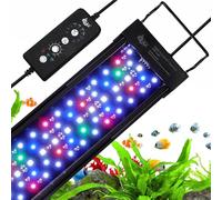 AQQA - Luz LED para acuario, 12 W, espectro completo 24/7, modo de tanque de peces, temporizador ajustable, iluminación de acuario, función de memoria, luz de planta de acuario con soporte extensible