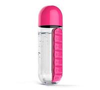 AQQWWER Contenedores para organización Botella de agua con pastillero semanal pequeño, organizador de pastillero diario combinado con botella de agua, pastillero para medicamentos (Size : With Pill C