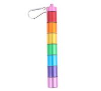 AQQWWER Contenedores para organización Metal Weekly Pill Box Divide Within 7 Days Keychain (Color : Multicolor)