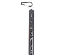 AQQWWER Contenedores para organización Metal Weekly Pill Box Divide Within 7 Days Keychain (Color : Schwarz)